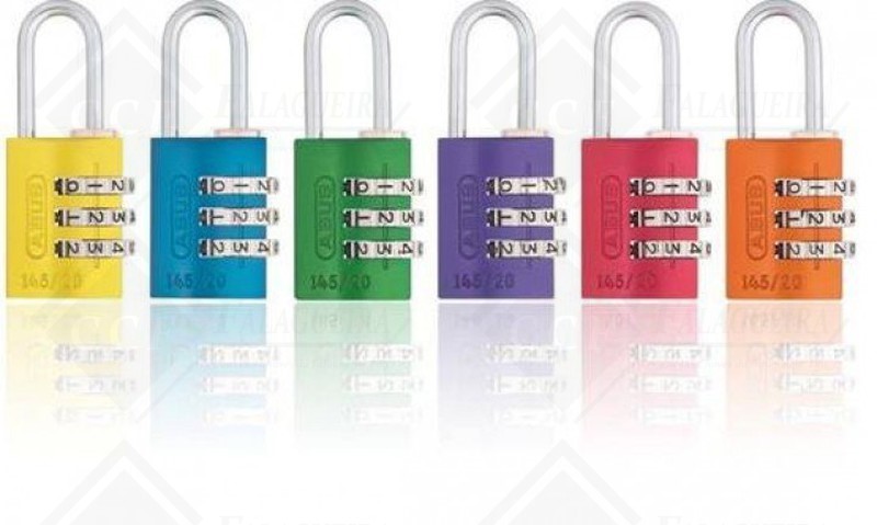 CADEADOS 145 20MM COMBINAÇÃO ALUMINIO ARCO-IRIS BLISTER