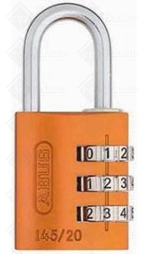 CADEADOS 145 20MM COMBINAÇÃO ALUMINIO LARANJA BLISTER