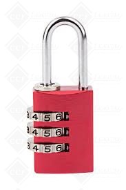 CADEADOS 145 30MM COMBINAÇÃO ALUMINIO VERMELHO BLISTER