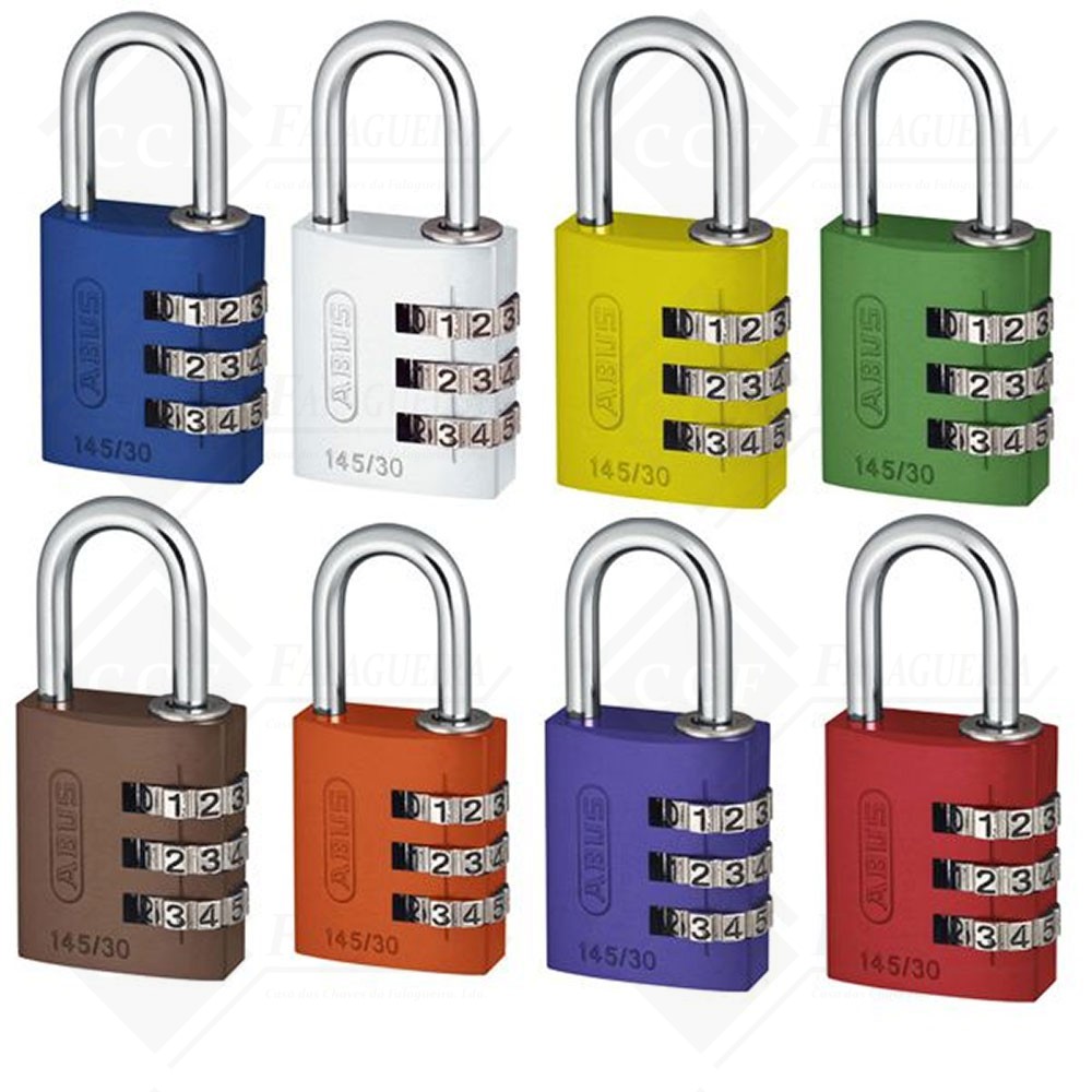 CADEADOS 145 30MM COMBINAÇÃO ALUMINIO ARCO-IRIS BLISTER