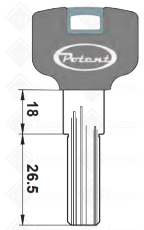 CHAVES POTENT SECUR NOVA (4000-KG) P/ CILINDROS 4000 - CABEÇA CINZENTA