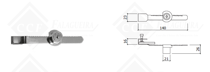 FECHADURA REF: 203  P/VITRINE - CROMADA