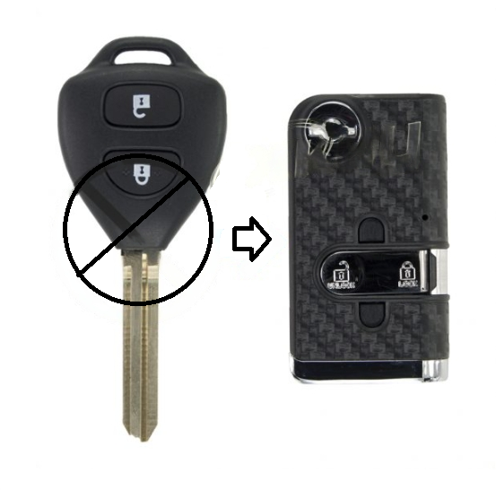 CARCAÇA (TO 3AP2) P/TOYOTA RECTRÁTIL- C/ 2 BOTÕES = TOY 43