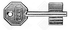 CHAVE POTENT ORIGINAL  Refª 1650 p/ fechadura 1600 =  5PT13
