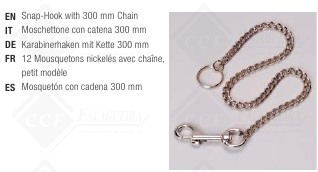 CAIXA C/12 PORTACHAVES MOSQUETÃO C/ CORRENTE DE 300mm-AVK7102